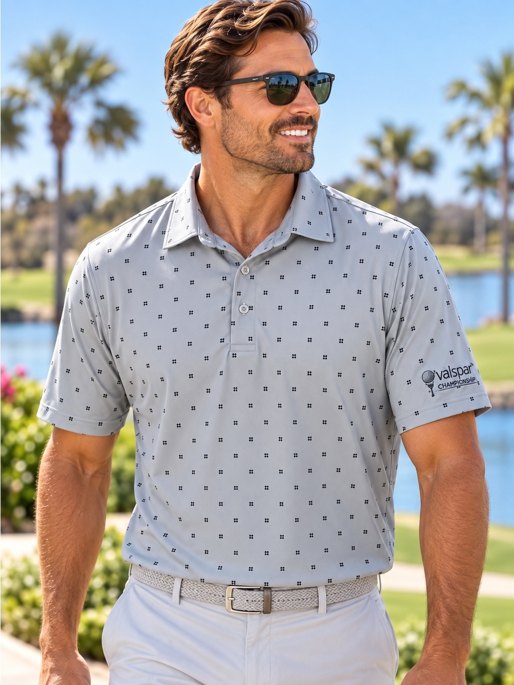 Levelwear Valspar Championship Golf Polo Men's 2XL Gray PGA Performance #261